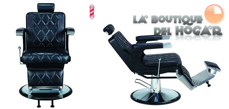 Sillón Barbero hidráulico reclinable y giratorio con reposabrazos Modelo Dave