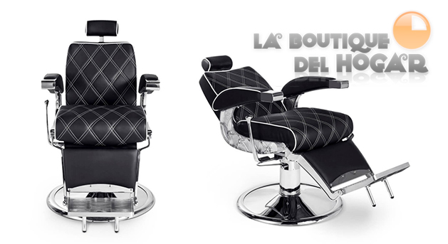 Sillón Barbero hidráulico reclinable y giratorio con reposabrazos Modelo Hugo