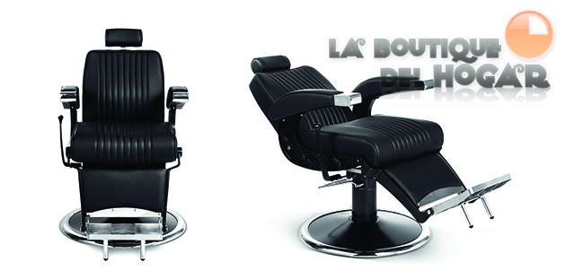 Sillón Barbero hidráulico reclinable y giratorio con reposabrazos Modelo Hugo B