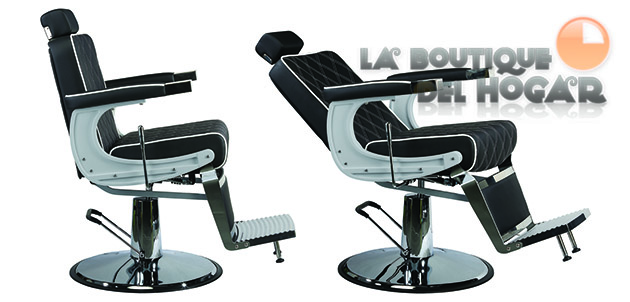 Sillón Barbero hidráulico reclinable y giratorio con reposabrazos Modelo Karl