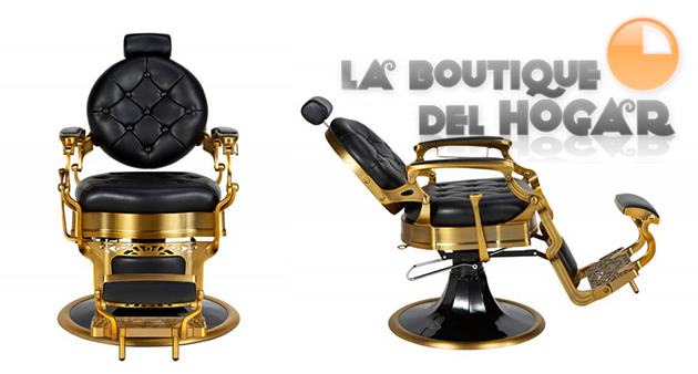 Sillón Clásico de Barbero hidráulico estilo Retro Vintage con reposapies integrado Modelo Kirk