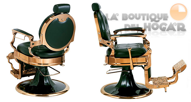 Sillón Clásico de Barbero hidráulico estilo Retro Vintage con reposapies integrado Modelo Kirk