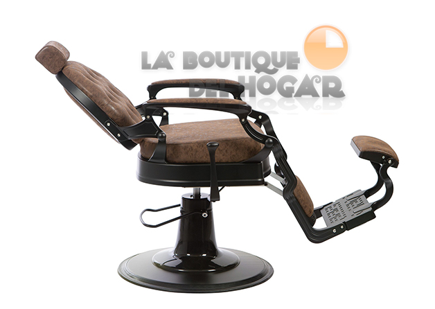 Sillón Clásico de Barbero hidráulico estilo Retro Vintage con reposapies integrado Modelo Mae