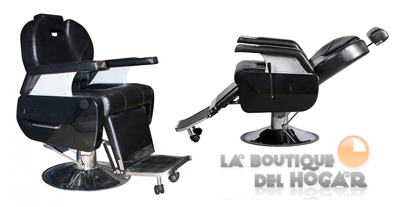 Sillón Barbero hidráulico reclinable con reposapiés fijo Modelo Siena Súper Luxe