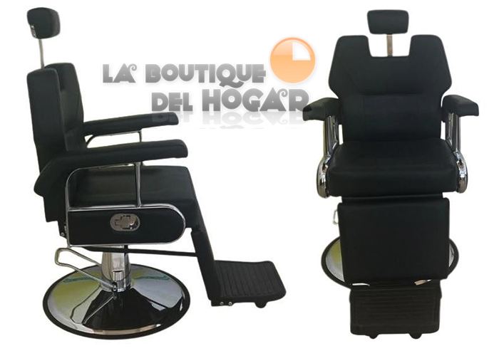 Sillón Barbero hidráulico reclinable y giratorio con reposabrazos Tritón S76N