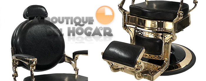 Sillón Clásico de Barbero hidráulico estilo Retro Vintage con reposapies integrado Modelo Aurum