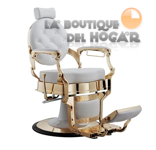 Sillón Clásico de Barbero hidráulico estilo Retro Vintage con reposapies integrado Modelo Buzz