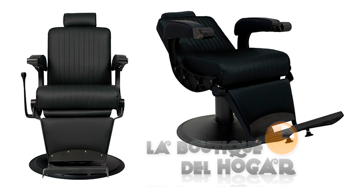 Sillón Barbero hidráulico reclinable y giratorio con reposabrazos Modelo Mustang