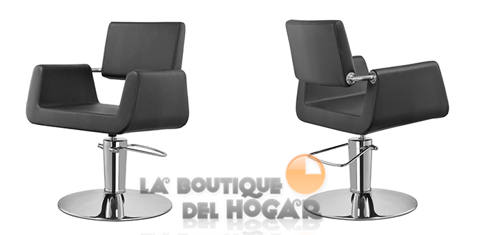 Sillón hidráulico de corte con base redonda y reposabrazos Modelo Flame