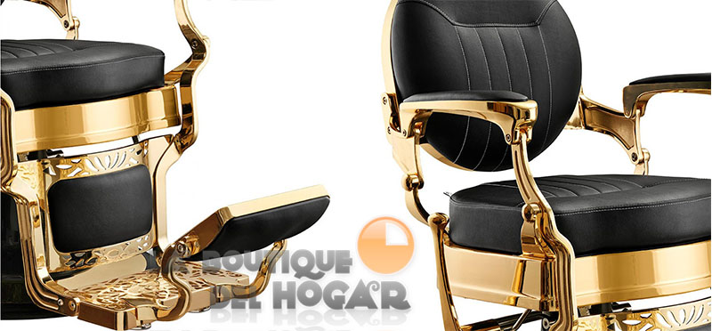 Sillón Clásico de Barbero hidráulico estilo Retro Vintage con reposapies integrado Modelo Caesar