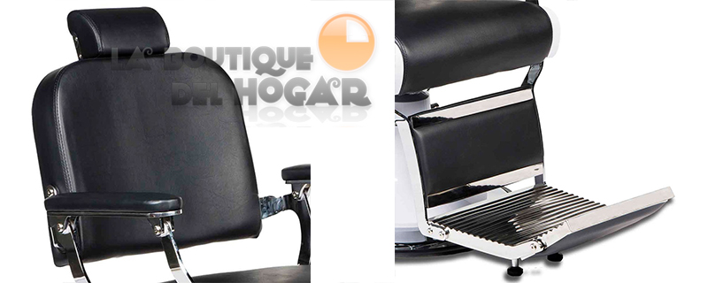 Sillón Clásico de Barbero hidráulico estilo Retro Vintage con reposapies integrado Modelo Figaro