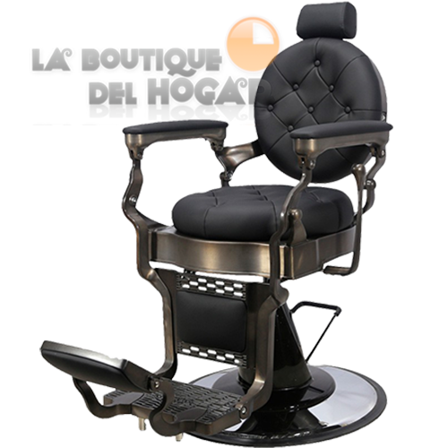 Sillón Clásico de Barbero hidráulico estilo Retro Vintage con reposapies integrado Modelo Olympo