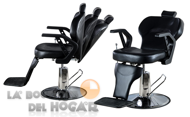 Sillón Barbero hidráulico reclinable con reposapiés fijo Modelo Tonsur