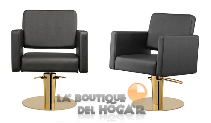 Sillón hidráulico de corte con base redonda y reposabrazos Modelo Drim Gold