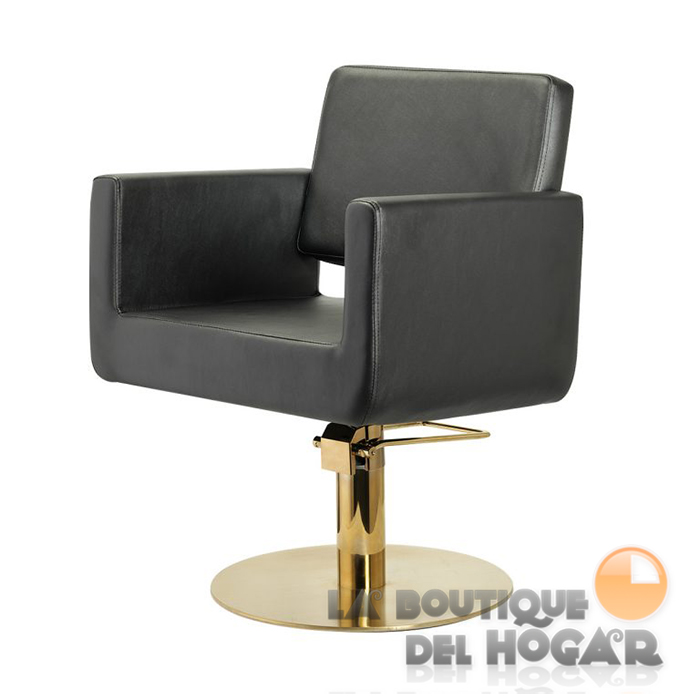 Sillón hidráulico de corte con base redonda y reposabrazos Modelo Golda