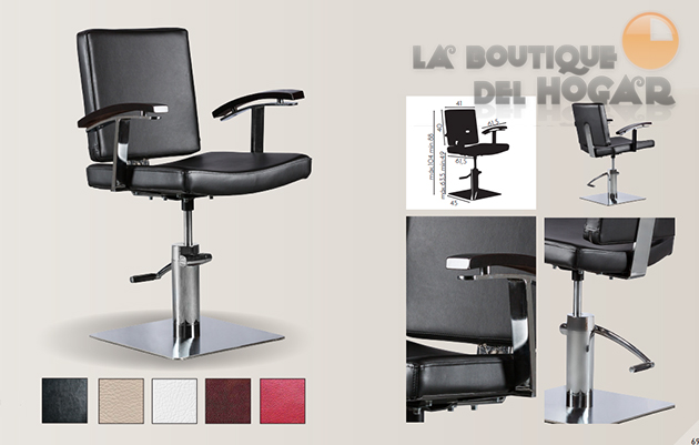 Sillón hidráulico de corte de linea cuadrada con reposabrazos Modelo Touch