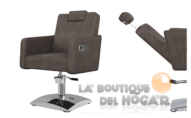 Sillón hidráulico de corte con reposabrazos Modelo Versa Marrón grisáceo