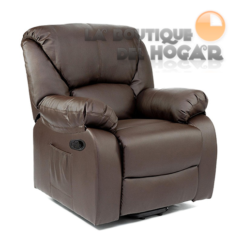 Sillon masaje polipiel marron eco-8590