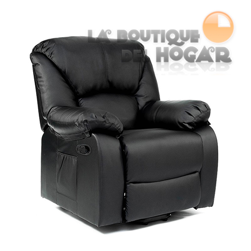 Sillon masaje polipiel negro eco-8590