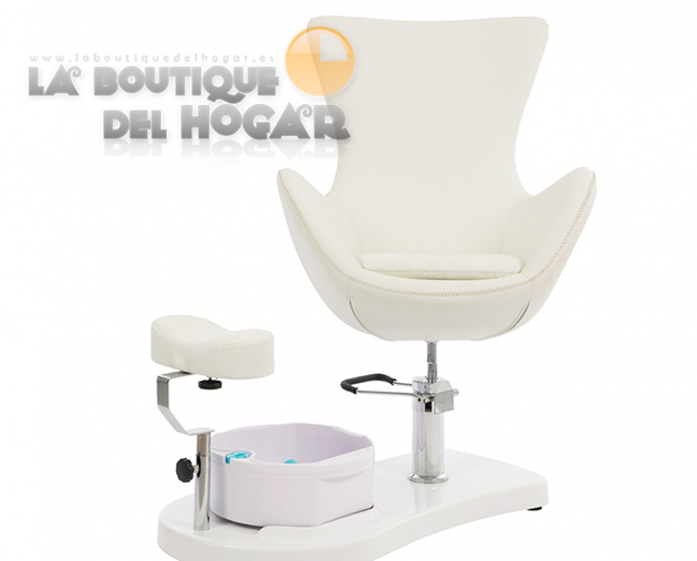 Sillón de Pedicura giratorio con bañera de pies y reposapiés Modelo Crem WKS019