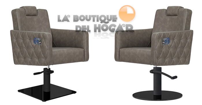Sillón hidráulico de corte con reposabrazos Modelo Versa Marrón grisáceo