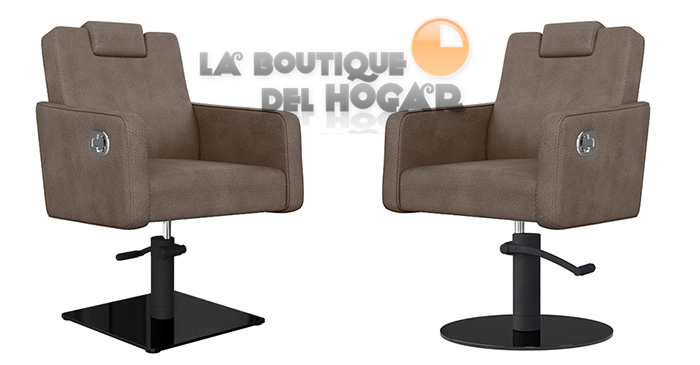 Sillón hidráulico de corte con reposabrazos Modelo Versa Marrón grisáceo