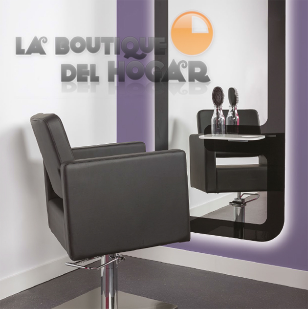 Tocador de Peluquería estilo Moderno con espejo Modelo Poppy Black