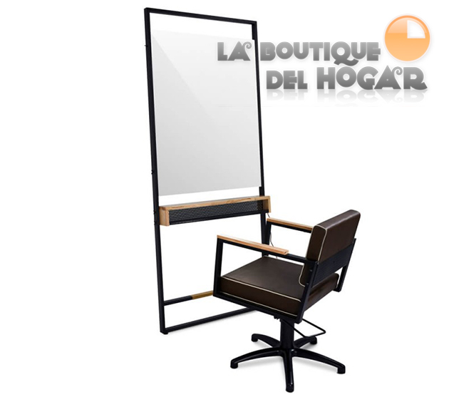 Tocador de Peluquería estilo Moderno con espejo Modelo Bobbie Black