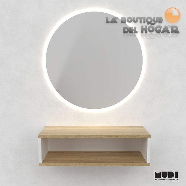 Tocador de Peluquería estilo Moderno con espejo LED Modelo TANA